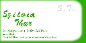 szilvia thur business card
